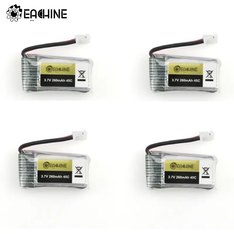 

4PCS RC Quadcopter Lipo Battery 3.7V 260MAH 45C for Eachine E010 E010C E011 E011C E013 H67