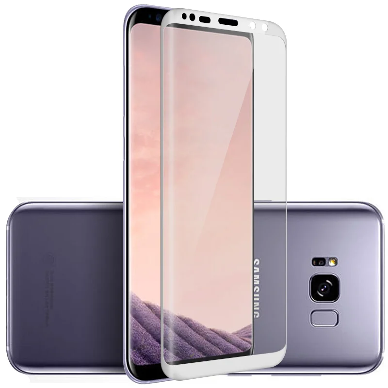 100D защитное закаленное стекло для samsung Galaxy S8 S9 S7 Note 8 9 S7 Edge S8 S9 Plus Защитная пленка для экрана чехол - Цвет: White