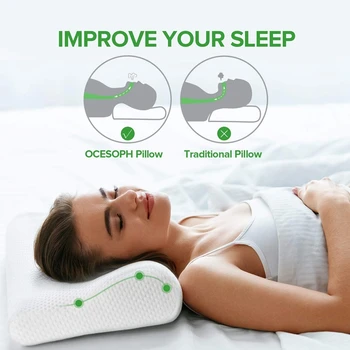 

Memory Foam Pillow,Bed Pillows, Adjustable Sleeper Pillow for Neck & Shoulder Support for Back, Stomach, Side Sleeper