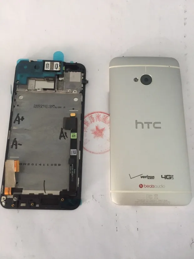 

Original For htc ONE M7 801 801E Super LCD Display Screen With Frame+Back housing case white