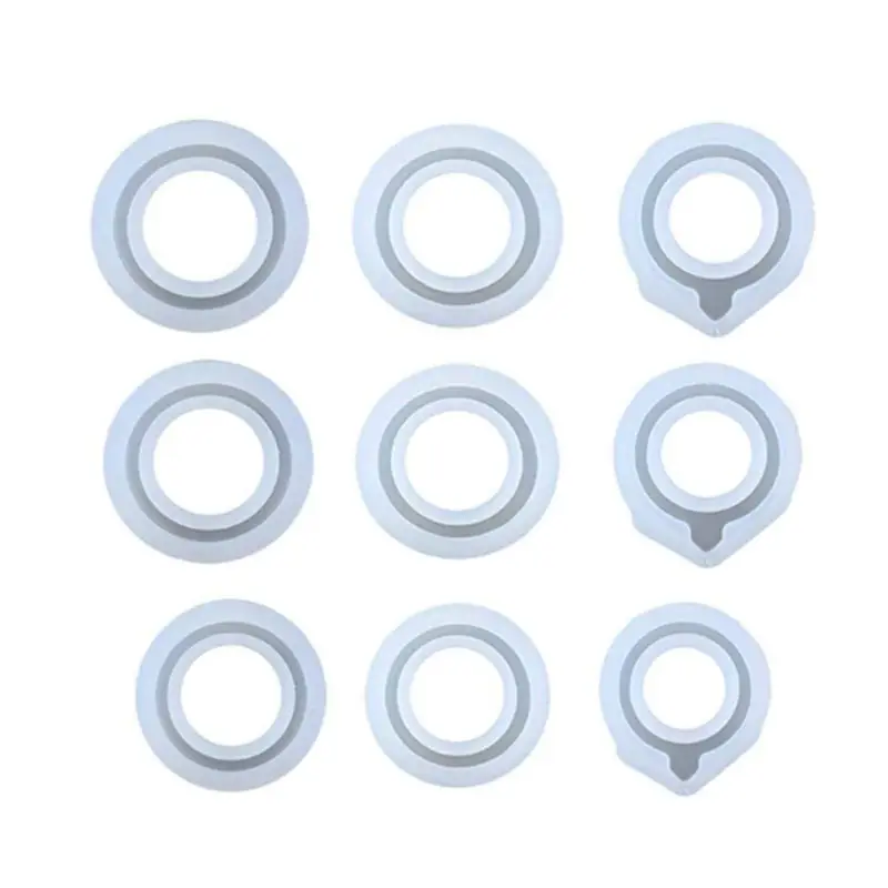 

9Pcs Assorted Sizes DIY Ring Silicone Mold Jewelry Pendant Rings Resin Casting U4LE