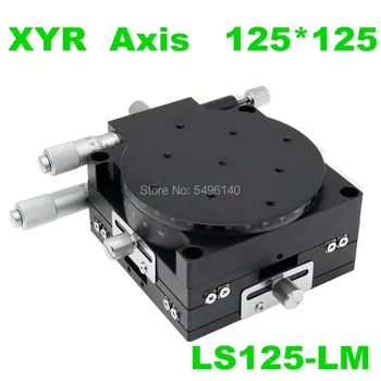 

125mm XYR 3 Axis 5" Manual trimming platform Parallel Movement and 360 degree Angle Rotary Tuning sliding table Micrometer