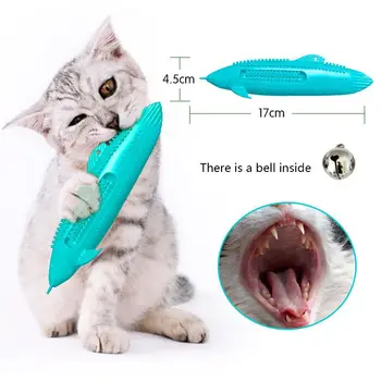 

Cat Fish Shape Toys Catnip Pet Cat Self-Cleaning Toothbrush Brush Bad Breath Tartar Teeth Tool Dog Cat Cleaning Supplies