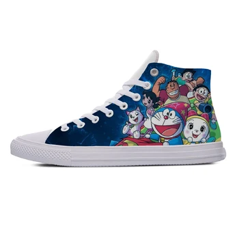 

Japan Anime Kawaii Doraemon Hot Cool Fashion Casual Canvas Shoes Low Top Breathable Lightweight Sneakers 3D Print For Men Women