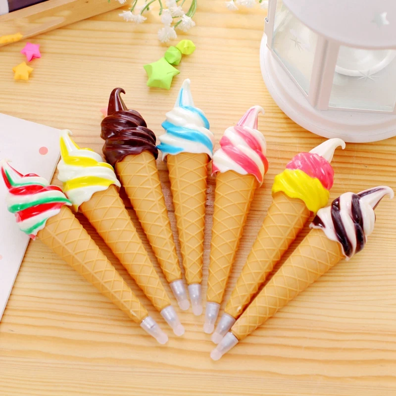 

48 Pcs Pen Ice Cream Black Colored Kawaii Gift Pens for Writing Cute Stationery Office School Supplies
