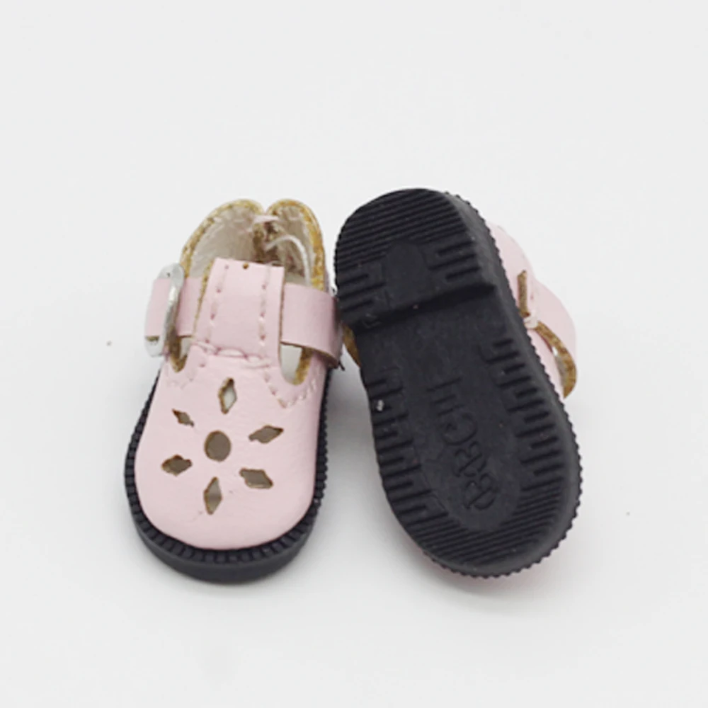 3.2*1.6cm 1/8 Mini Leather Dolls Shoes For 1/6 Blyth Azone BJD Casual Shoes Accessories doll shoes doll accessories