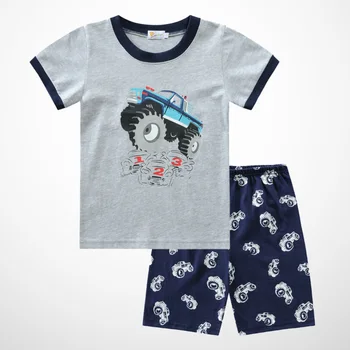 

1 Set Cotton Pajamas Suit Sleepwear Lovely Costume Home Lounge Night Wear For Boys (Size 90 for 90cm Height)