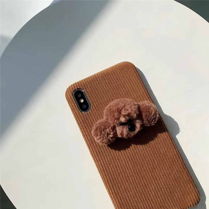 A GlamPhoneCase милый плюшевый чехол для телефона с собакой для iPhone11Pro/Max X XS Max XR Мягкий силиконовый чехол для iPhone11 7 8 6 6s Plus - Цвет: A