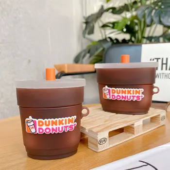 

Dunkin Donuts coffee Drink Case For AirPods 1 2 pro Charge Box Soft Silicone Wireless Bluetooth Earphone Protect cover