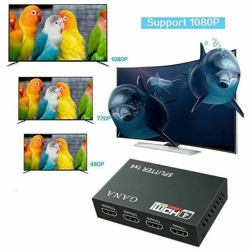 Высококачественный Профессиональный Full HD HDMI Сплиттер 4 порта концентратор ретранслятор усилитель V1.4 1080p 1 в 4 из