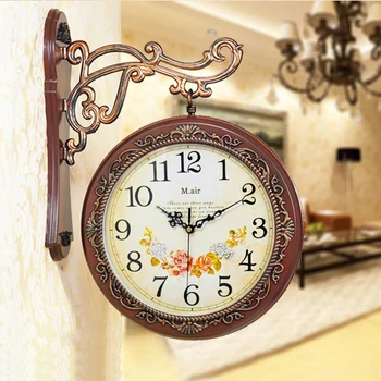 

Vintage Luxury Wall Clock Silent Digital Antique Europe Wall Clock Modern Design Living Room Reloj Decorativo Home Decor 50ZB50