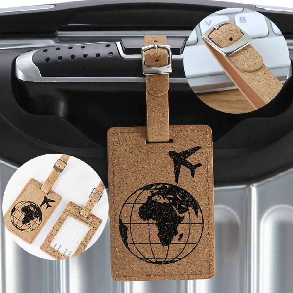 

Creative Aircraft Earth Pattern Luggage Tag Label Leather Silicone Suitcase Name ID Address Tags Men Women Travel Accessories