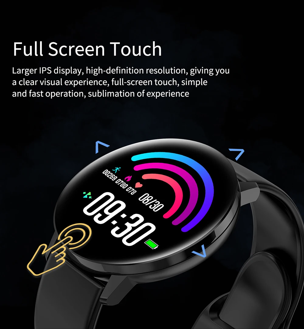 Смарт-часы Timewolf спортивные часы с Bluetooth Смарт-пультом дистанционного управления для фотографии полный сенсорный экран IP68 Водонепроницаемые Смарт-часы для женщин и мужчин