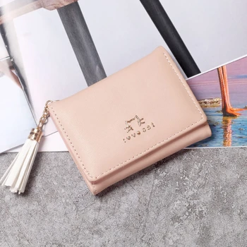 

Fashion PU Leather Short Women Wallet Hasp Tassel Small Women Wallets Card Bag With Coin Purse Pockets Credit Holders
