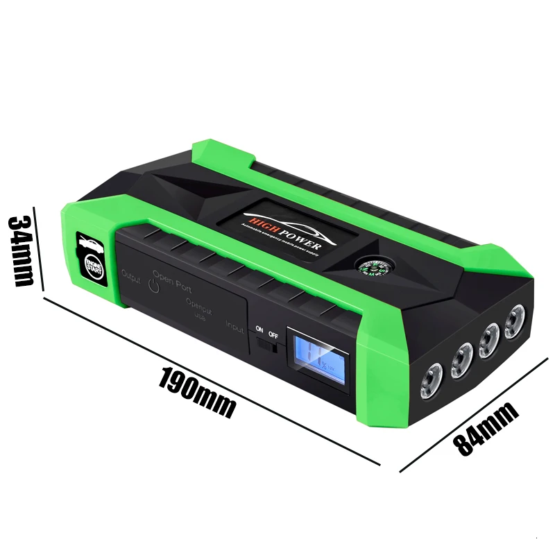 Мульти Функция пусковое устройство 89800mah 12V 4 USB 600A Портативный автомобиля Батарея усилитель Мощность библиотеки пусковое устройство