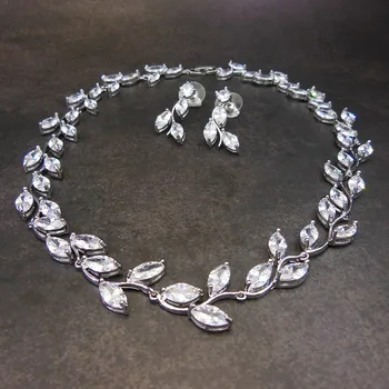 

Zircon Wedding Headband Necklace CZ Bridal Headpiece Hair Accessories Jewelry Zirconia Bride Set Bijoux Cheveux WIGO1384-NE