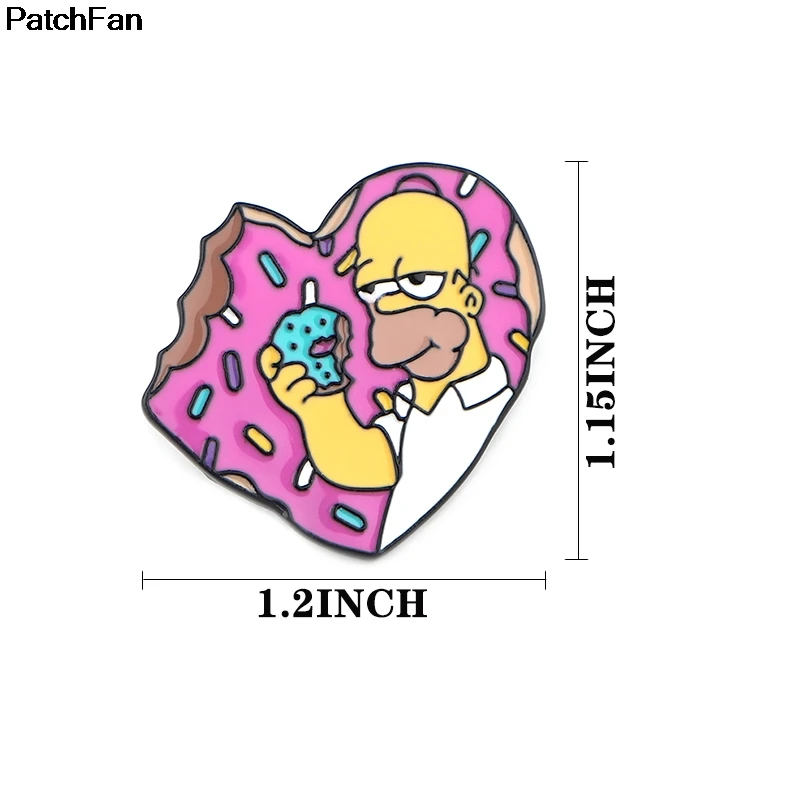 Patchfan десерт пончик в форме сердца эмалевые броши, булавки цинковый металл insignia para рюкзак «сделай сам» одежда для сумки, бейджи для мужчин A2439
