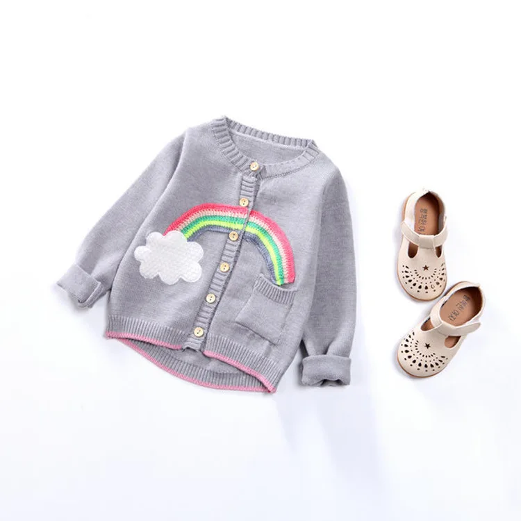 

Autumn New Style GIRL'S Sweater Korean-style Cloud Rainbow Sweater Cardigan Sweater