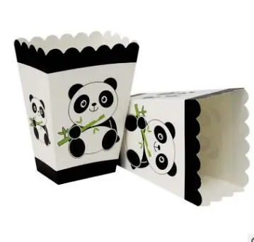 6pcs popcorn boxes Горячая Распродажа, мультяшная панда, украшение для торта на день рождения на тему "Лошадки карусели", вечерние скатерти с соломенной пластиной, Рождественский свадебный набор для украшения дома - Цвет: 6pcs popcorn boxes