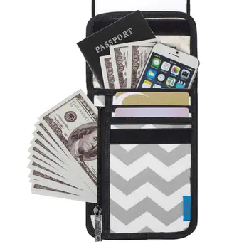 

Passport Holder Bag Neck Wallet RFID Blocking Hidden Security Travel Wallet Pouch Fashion