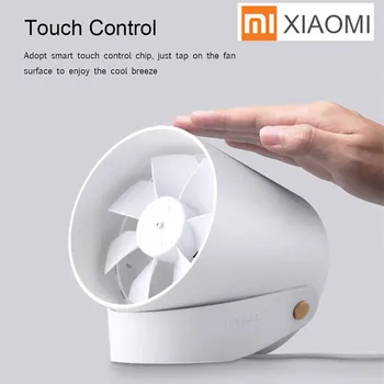 

LEORY Original Xiaomi VH USB Fan Mini Portable Desk Cycle Fan PC Blower Double Blade Touch Control Cooler For Office Student Use