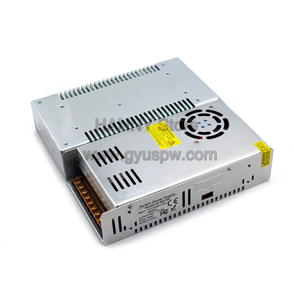 Лучшее качество импульсный источник питания DC 60V 8A 480W Драйвер AC 110V 220V вход в DC60V адаптер питания для машины шаговый двигатель