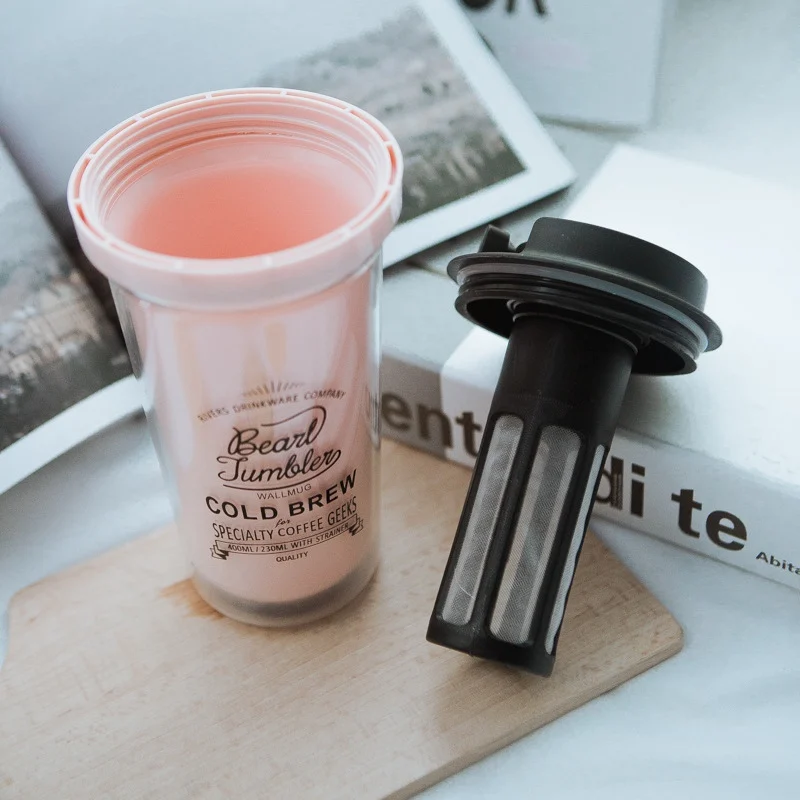 Convenient Portable Student Plastic Water Cup With Lids Insulated Travel Mug Double Wall Portable Cup For Home Office School