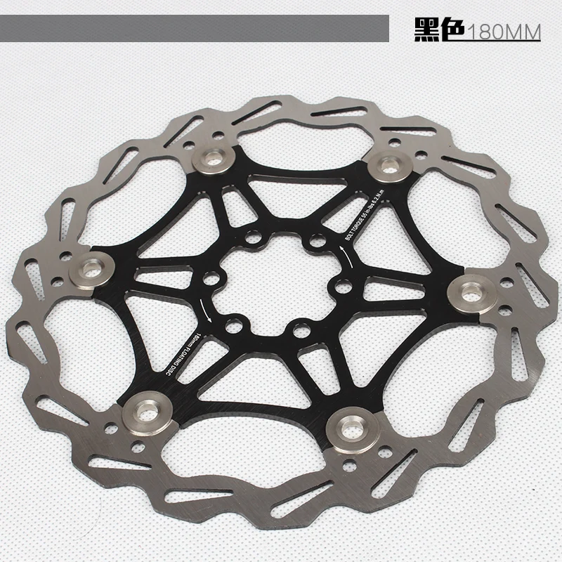 180mmblack Улитка MTB горный велосипед плавающие дисковые Тормозные колодки 180/160 мм сталь ess стальной тормозной ротор толщина 1,8-1,9 мм велосипедные детали - Цвет: 180mmblack