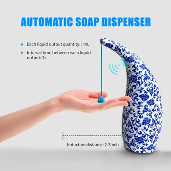 

Hand-free Liquid Soap Dispenser Infrared Automatic Soap Dispenser 300mL Auto Hand Soap Dispenser for Bathroom Kitchen