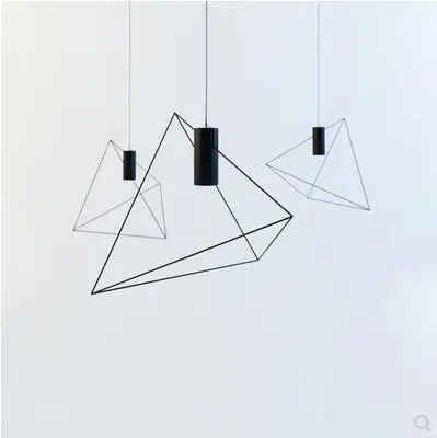 Nordic creative loft iron retro industrial chandelier bar cafe restaurant bedside triangle chandelier led
