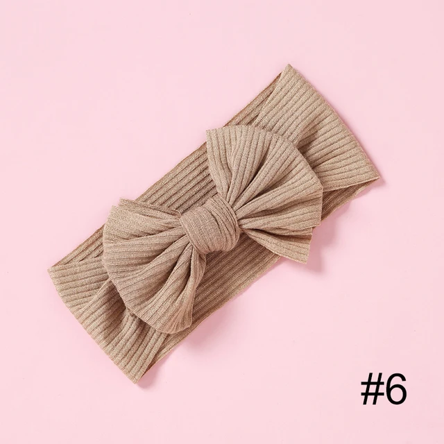 1pcs Solid Color Bowknot Baby Headband Elastic Turban Hairband Baby Girl Headbands Hair bands for Baby Girls Hair accessories 6