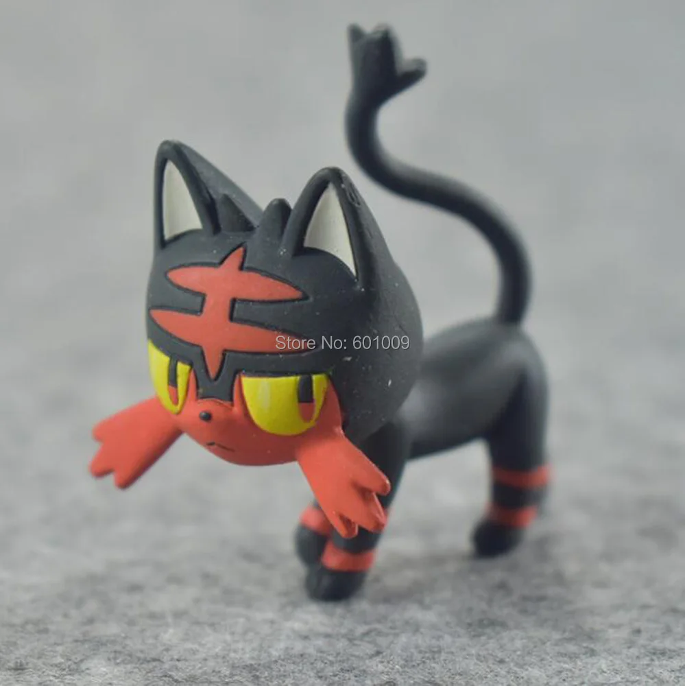 EMS 100/лот 5 шт. Tapu Koko Litten Popplio Rotom Rowlet 4 см Фигурки игрушки