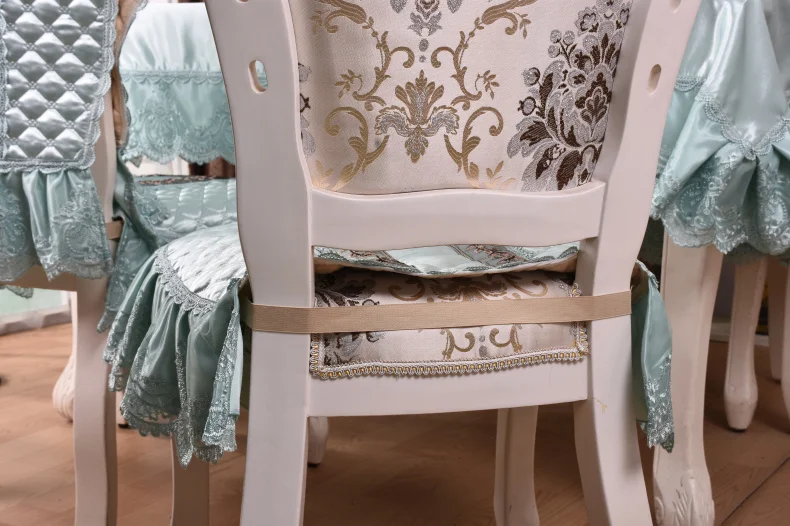 Luxury Solid Color Lace Tablecloth Chair Cover Table Flag Exquisite Relief Embroidery Rectangle Table Cover European Table Cloth