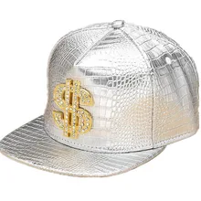 Бейсбольная кепка из искусственной кожи с золотым логотипом доллара США, шикарная Кепка в стиле хип-хоп, бейсболка, регулируемая модная крутая Кепка s для унисекс