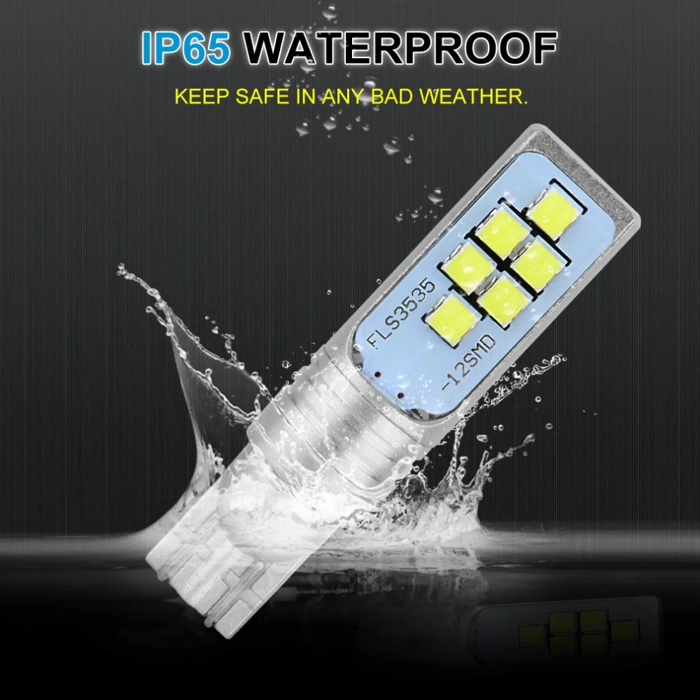 2 шт. T15 W16W Светодиодный лампочки Canbus Error Free 920 921 912 задние фары авто резервный тормоз парковочный сигнал Лампа 6000K 12V 24V
