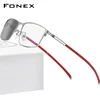 FONEX-gafas fotocromáticas cuadradas para hombre, anteojos fotocromáticos grises, de aleación de titanio, antiluz azul, montura coreana sin tornillos, FAB1010, 2022 ► Foto 1/6