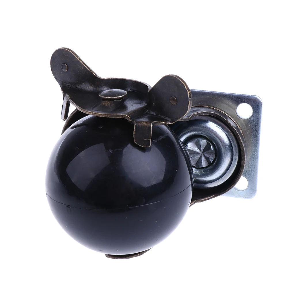 Swivel Plate PP Ball Caster Wheels for Heavy Duty 1.5 inch with Lock