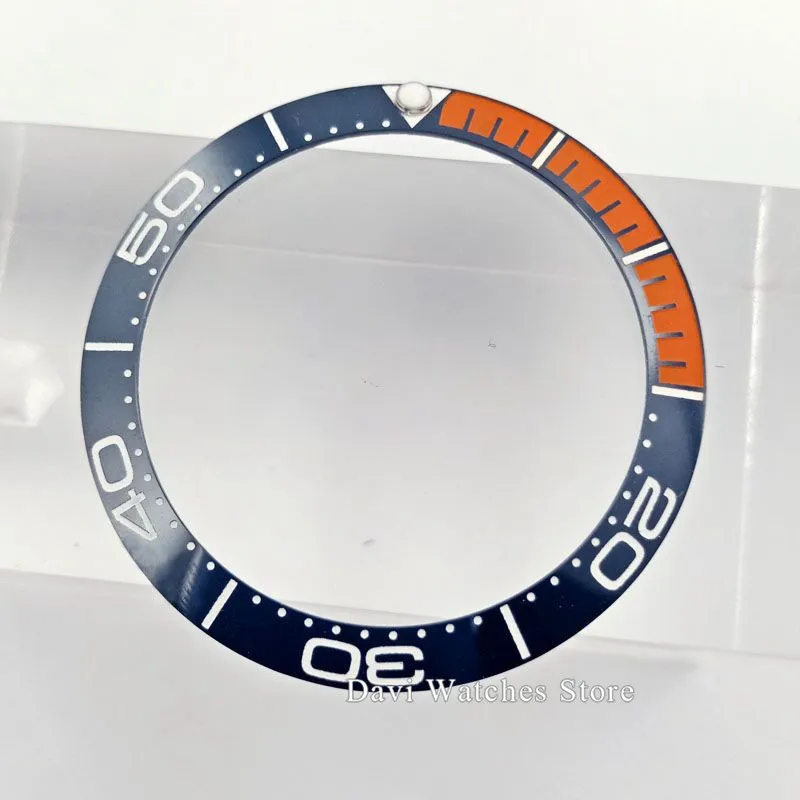 Высокое качество, ремешок для часов 40 мм, черный/темно-синий/оранжевый, керамическая вставка для часов 43 мм, parnis, автоматические мужские часы