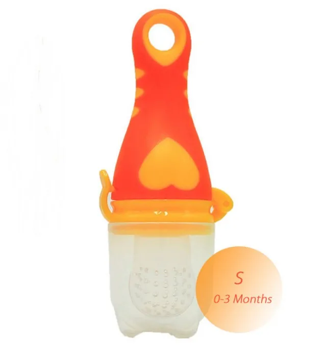 Orange S 1 шт., Детская соска в форме сердца, кормушка для фруктов, соски для кормления, безопасные детские принадлежности, соска, бутылочки - Цвет: Orange S