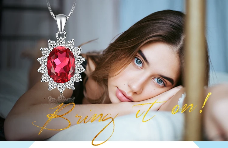 Ювелирный дворец 3ct созданное красное рубиновое ожерелье с подвеской 925 драгоценные камни из стерлингового серебра Колье эффек