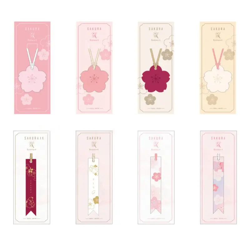 Sakura Flower Series Закладка Вишневый лепесток кожаная Закладка креативные канцелярские принадлежности горячая штамповка практичный конверт