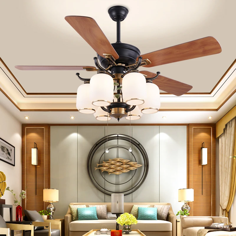 Modern Luxury Wooden Ceiling Fan Lamp American Remote Control Glass Cover Ceiling Fan Light Living Room Bedroom Kitchen Lamps Ceiling Fans Aliexpress