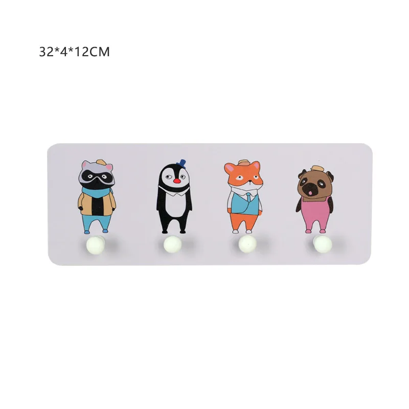 Мультяшные животные деревянная настенная вешалка для пальто и шляп Крюк стойка Король Лев ключница Дети Девочка Мальчик комната детские украшения