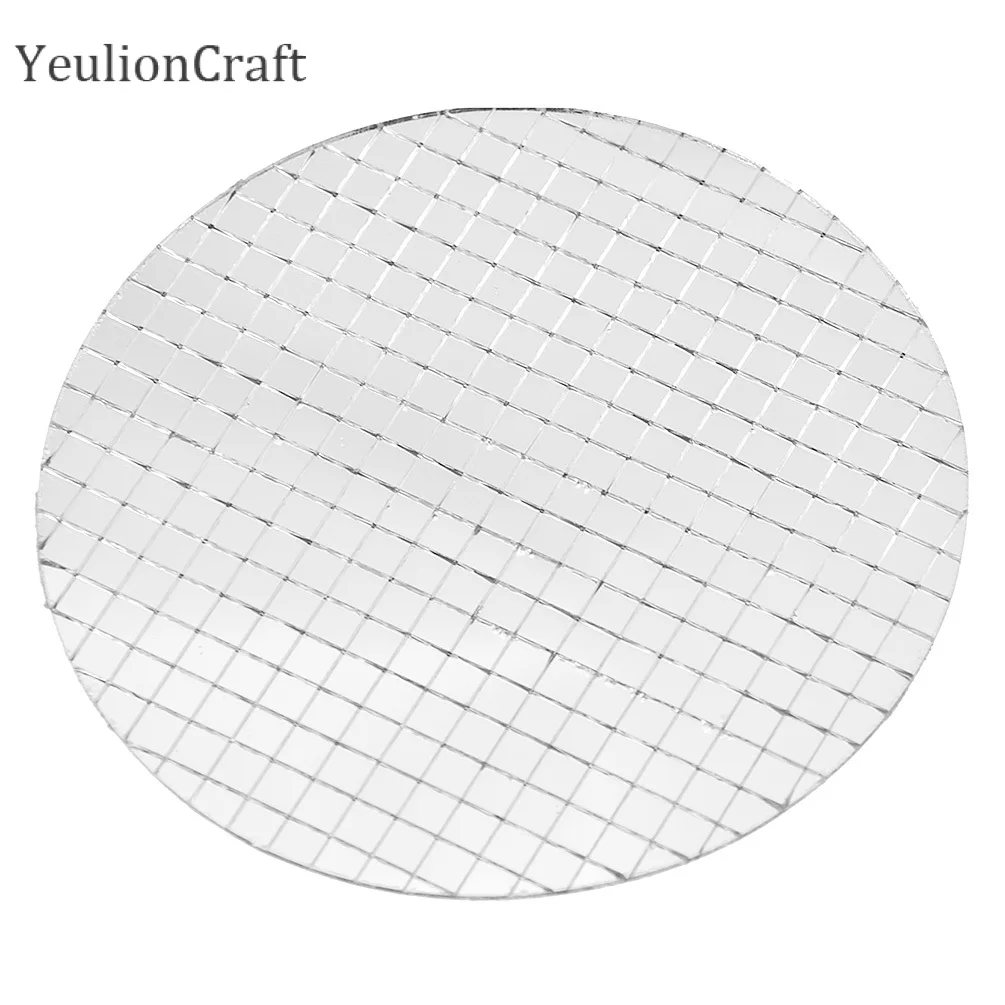 YeulionCraft самоклеющиеся круглые стеклянные зеркальные мозаичные плитки для поделок на стену ручной работы, украшения для дома - Цвет: 10x10cmx5mm