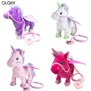 

35cm Walking Unicorn Plush Toy Stuffed Animal Toy Electronic Music Unicorn Toys for Children Funny Christmas Gifts Cute Gifts