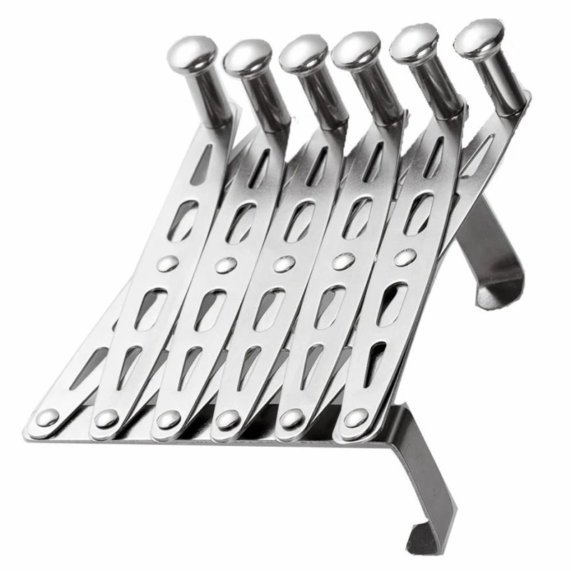 ABUI-Stainless Steel Home Kitchen Wall Door Sticky Self Adhesive Hook Hanger Holder