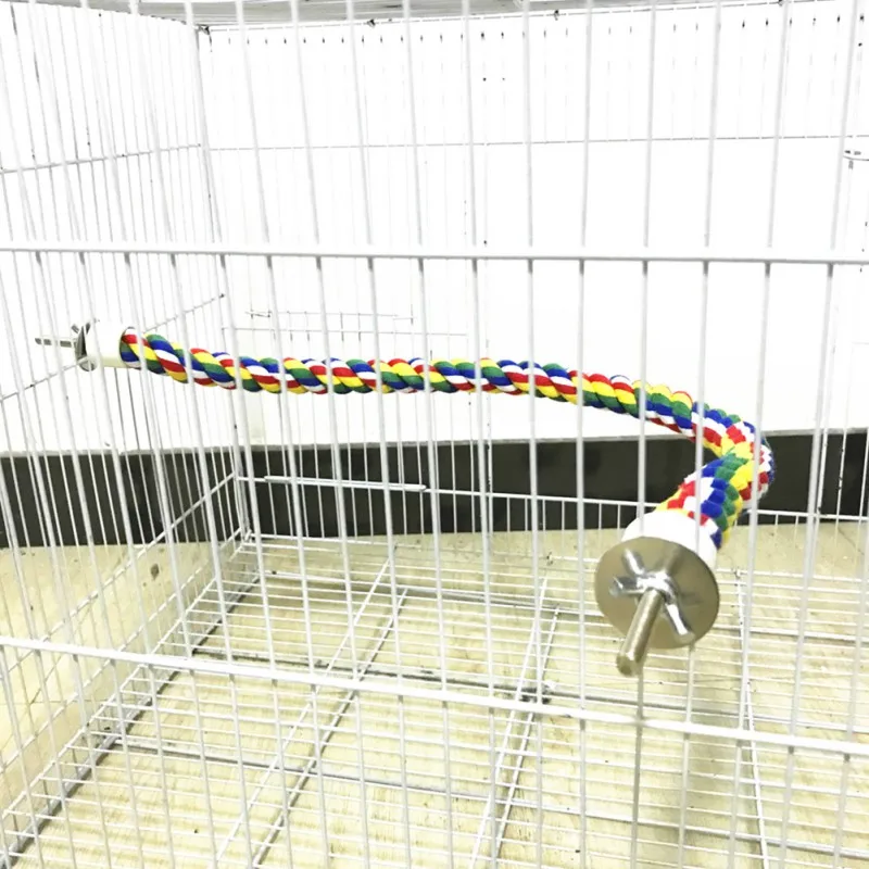 Pet Parrot Bird Toys Colorful Cotton Rope Perches Cage Accessories Comfy Perch Bungee Bird Toy Birds Accessories Vogel Speelgoed