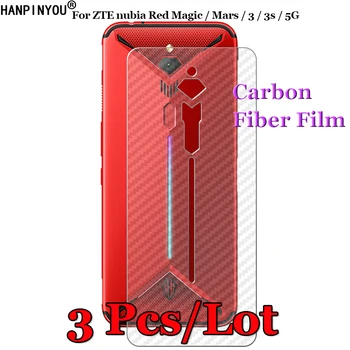 

3Pcs/Lot for ZTE nubia Red Magic 3 / 3s / 5G / Mars 3D Non-slip Clear Carbon Fiber Back Film Screen Protector Protective Sticker