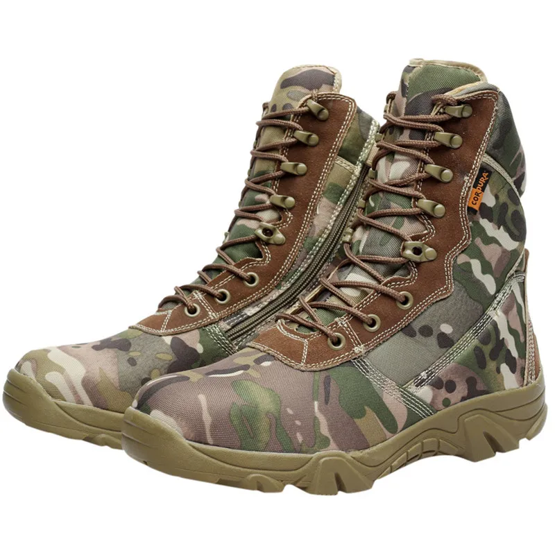 Зимние ботинки мужские высокого качества из натуральной кожи мужские уличные водонепроницаемые для кемпинга треккинговые ботинки альпинистские камуфляжные военные ботинки 6