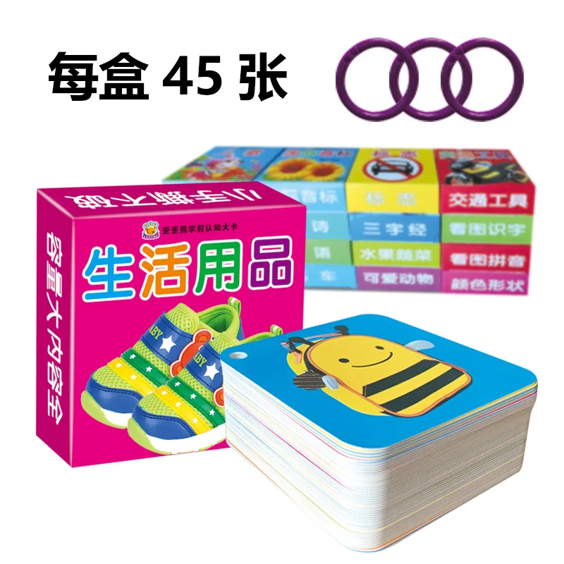 

Infants Children Early Learning Card Cognitive Card Knowledge Map Card Baby Learning with Pictures Knowledge Objects Card with N